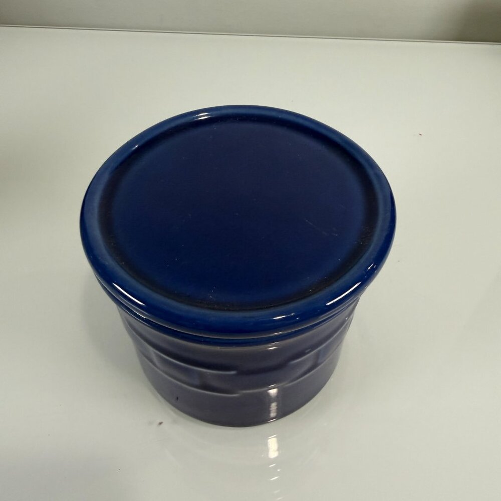 Longaberger Salt Crock Pottery Woven Traditions With Lid / Coaster - Picture 9 of 9